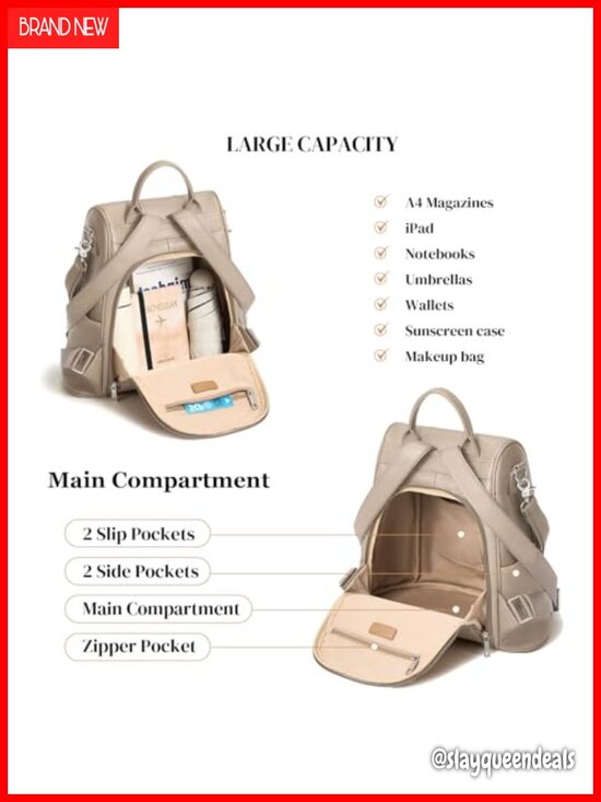 Genuine Leather Backpack Purse for Women Anti-theft Fashion Backpack with USB main image 5
